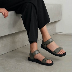 the row Hook and Loop leather sandals