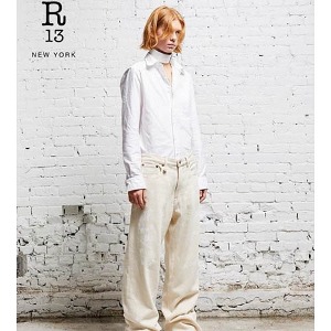 R13. D&#039;Arcy paint-splatter wide-leg Jeans