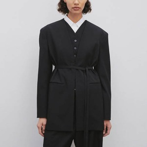 Clio Jacket Black in Wool – The Row