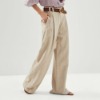 (화이트,베이지 L사이즈 바로배송)  cucinelli. wide trousers in cotton and linen