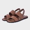 le(OR). Leather Strap Sandals - Yellowish Brown