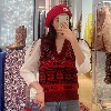 ganni  Red Sequins Logo Wool Mix Vest . 24ss new~