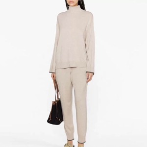 Cashmere turtleneck sweater and pants. B/C
