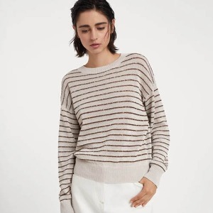 cucinelli Cotton dazzling stripes sweater